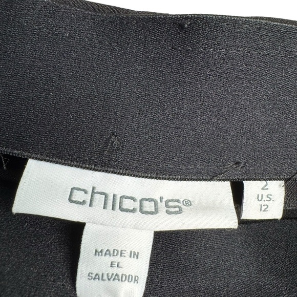 NWT Chicos Wide Legged Cropped Sailor Pants Juliet So Slimming 12 Black A6 - Picture 3 of 10